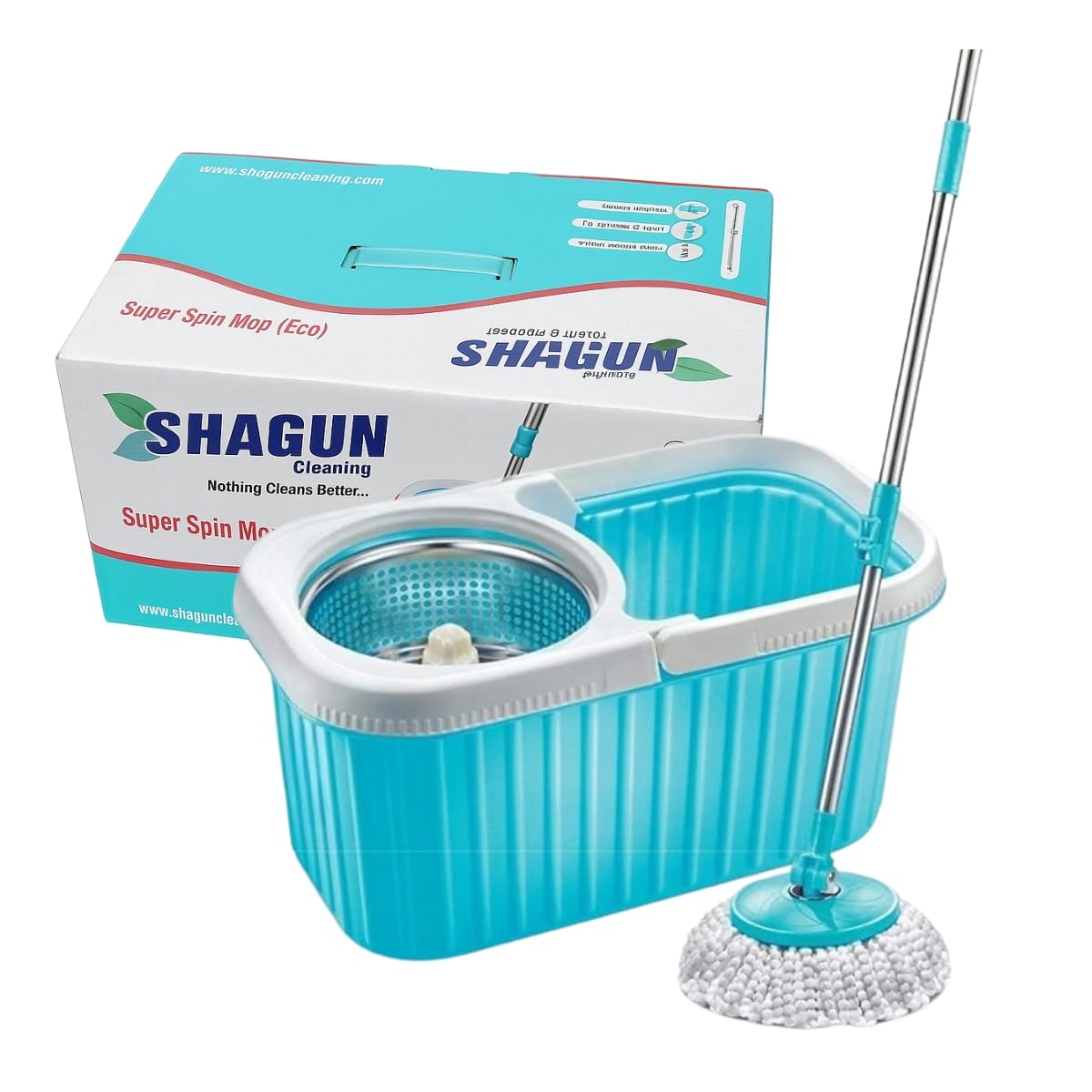 SHAGUN 8L Steel Spin Mop with Complete Kit Best for House & Kitchen Cleaning (Blue)