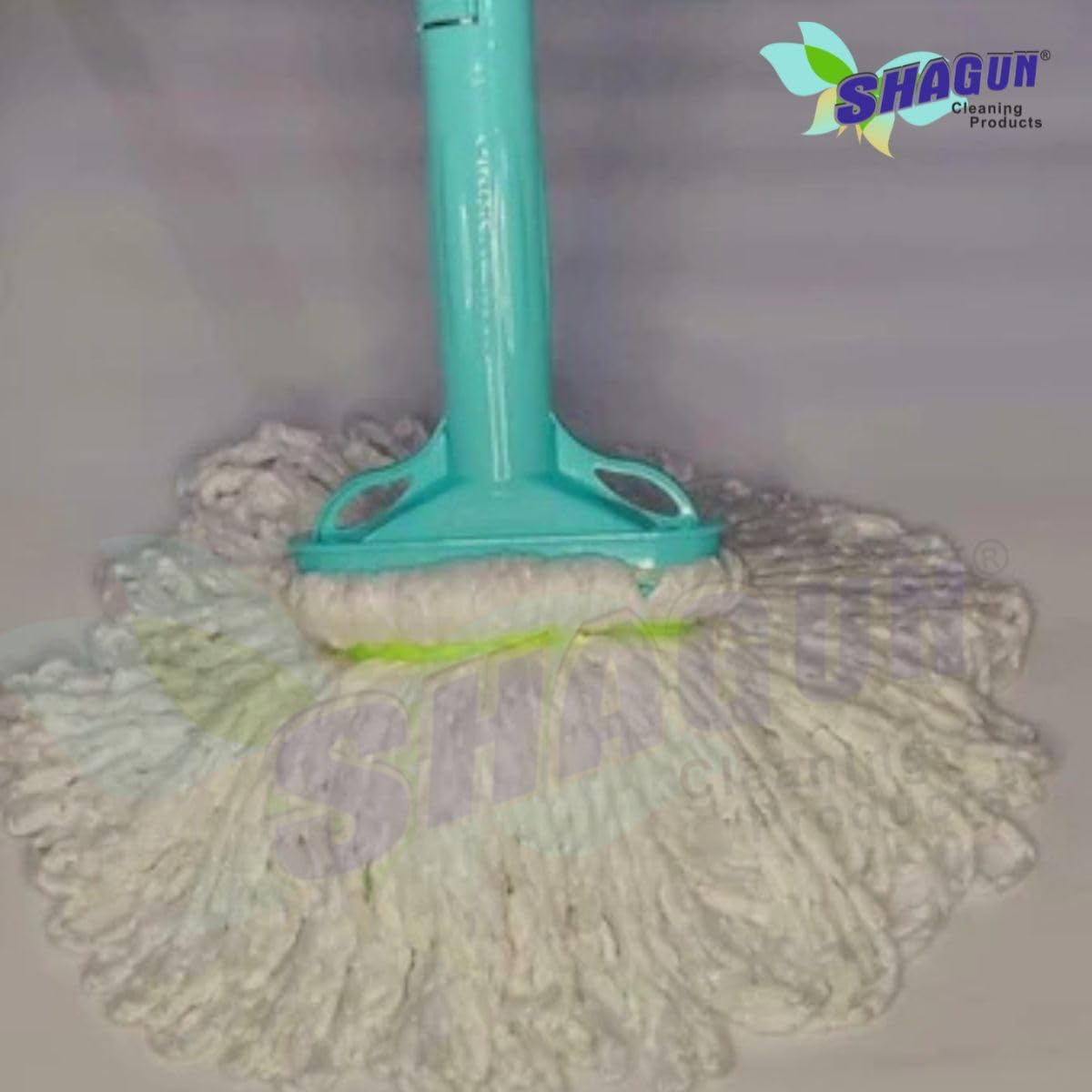 SHAGUN Twist Microfiber Mop with Adjustable Steel Rod – Heavy-Duty Self-Wringing Floor Cleaning Mop
