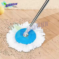SHAGUN 360° Steel Mop with Basket Stainless Steel Handle Best for Home Cleaning (Blue)