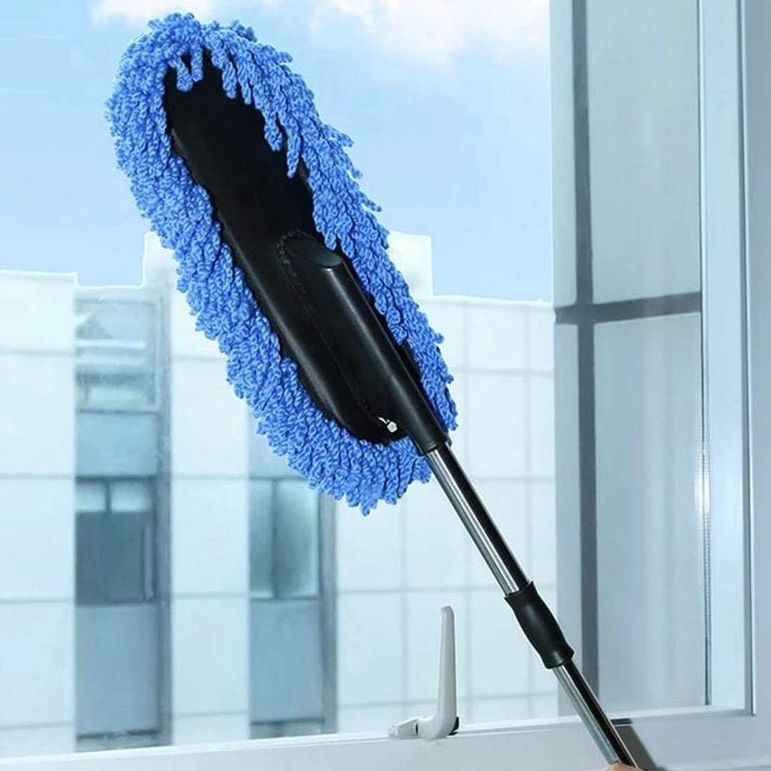 SHAGUN Extendable Microfiber Car Duster – Scratch-Free Cleaning Brush | Soft Mop Head for Car, Bike, Home & Furniture | Dust Remover with Long Handle