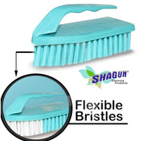 SHAGUN Premium Scrub Brush with Handle | Stiff Bristles for Tough Stains | Multipurpose Cleaning Brush for Clothes, Bathroom & Kitchen