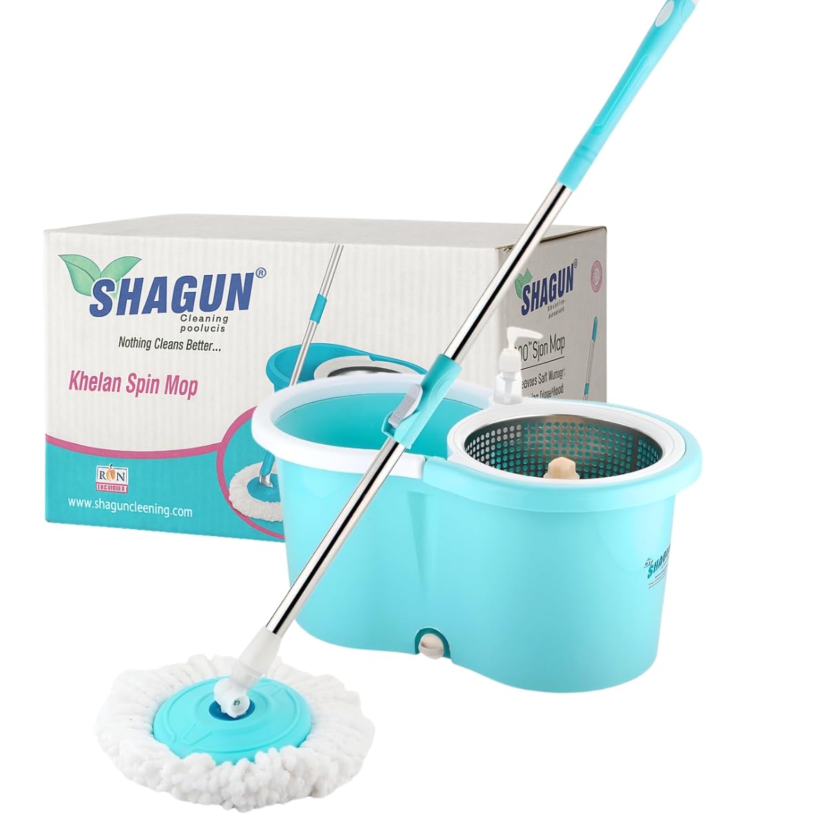 SHAGUN 360° Steel Spin Mop 7L Premium Plastic Mop Best Use for Home and Kitchen (Blue)