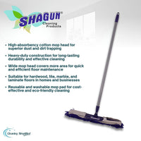 SHAGUN 360° Rotating Heavy-Duty Cotton Dry Mop Industrial Floor Cleaning with Sturdy Handle & Reusable Mop Pad
