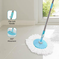 SHAGUN 360° Spin Mop 7L Plastic Basket & Handle Best for House Cleaning, Office Cleaning (Blue)