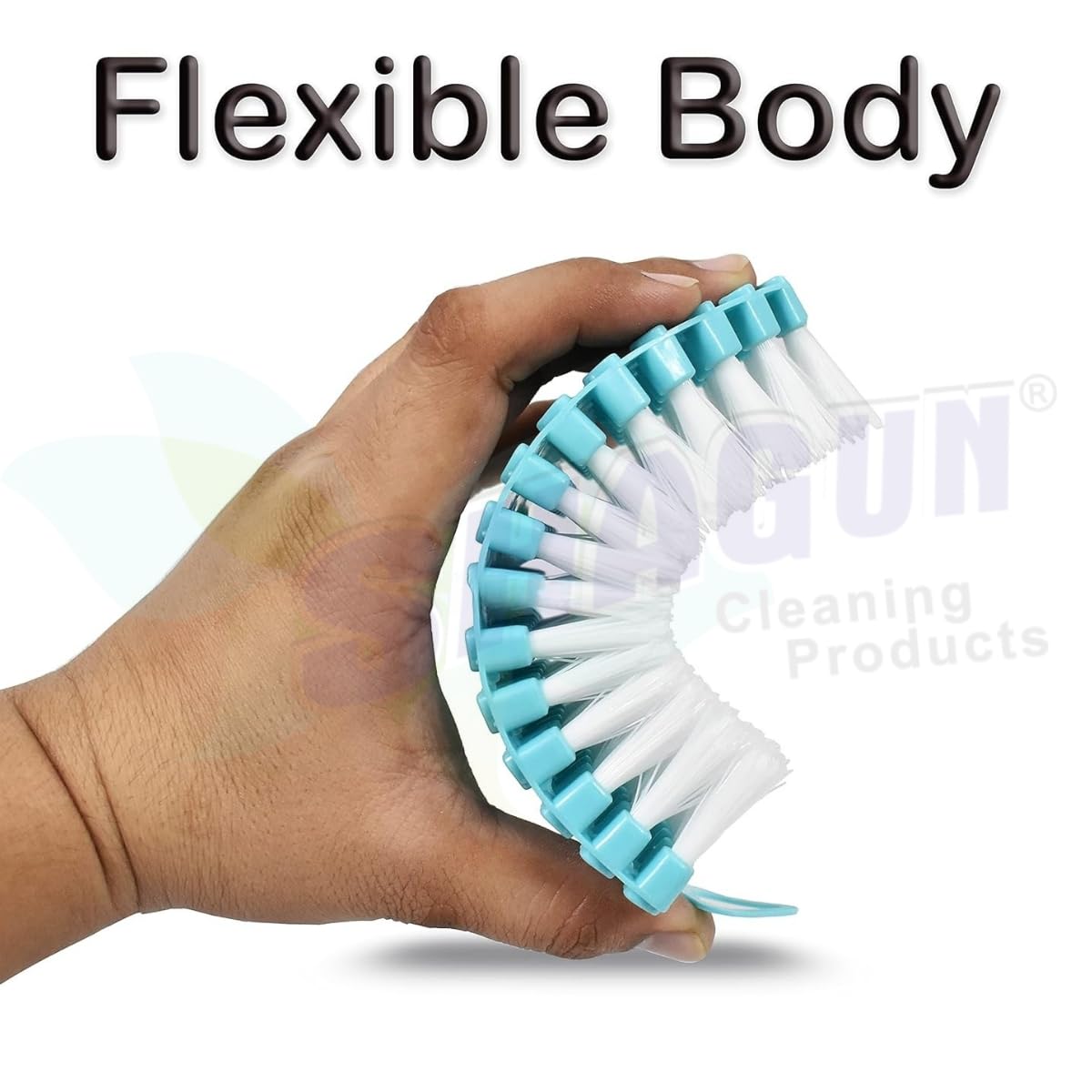 SHAGUN Flexible Cloth Washing Brush Soft & Hard Bristles for Deep Cleaning Ergonomic Grip & Bendable Body for Effective Scrubbing (2)