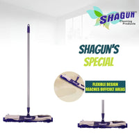 SHAGUN 360° Rotating Heavy-Duty Cotton Dry Mop Industrial Floor Cleaning with Sturdy Handle & Reusable Mop Pad