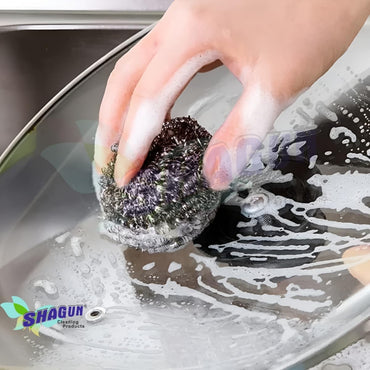 SHAGUN Dil Se Stainless Steel Scrubber – Pack of 6 | Heart-Shaped Metal Scrub Pad for Utensils & Kitchen Cleaning (15g Each)