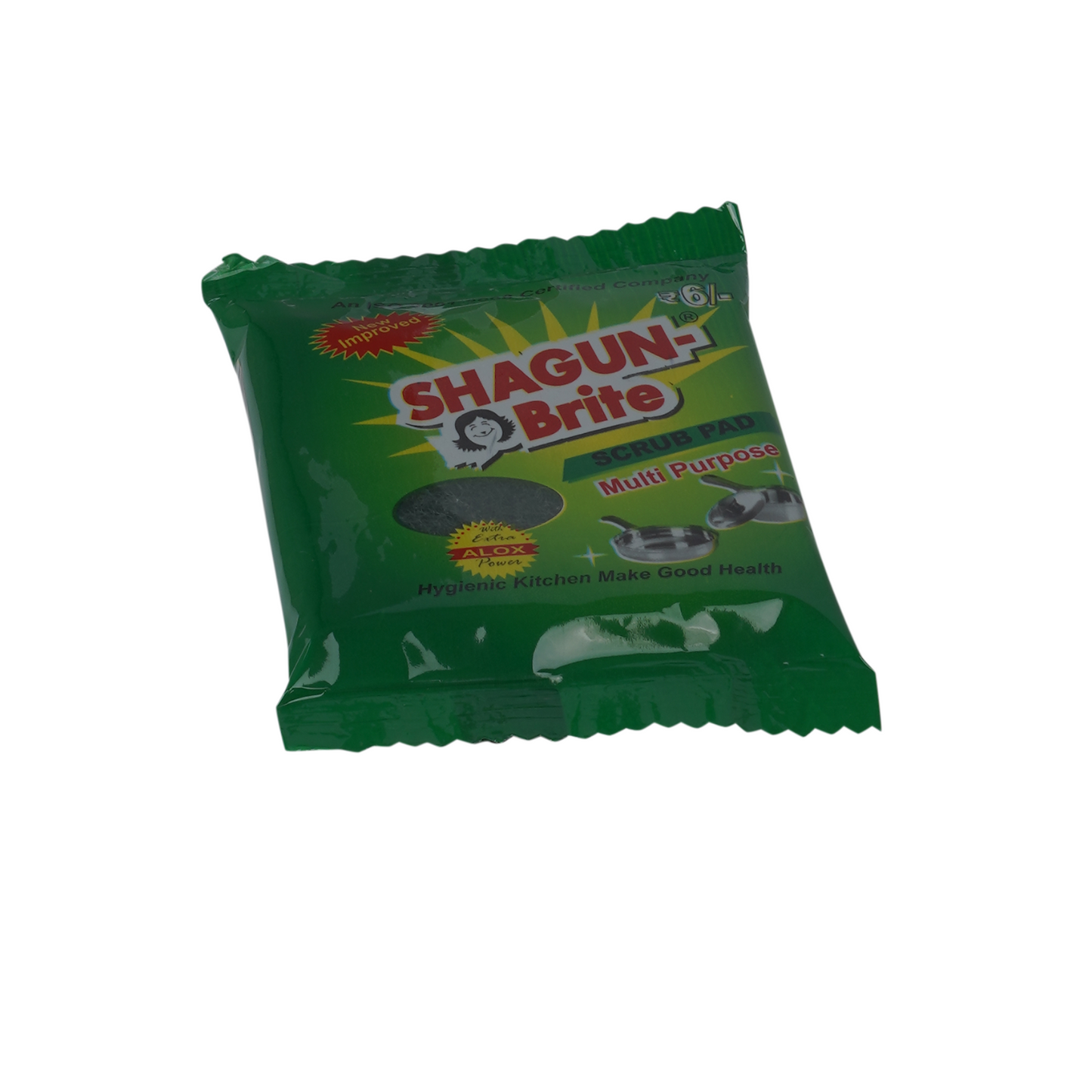 Shagun Brite Multi-Purpose Scrub Pad & Sponge – Super ALOX, Heavy Duty Cleaning (Pack of 12)