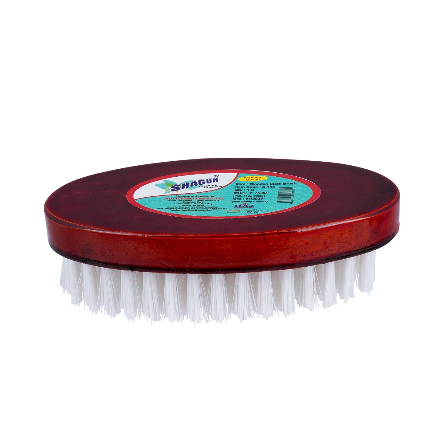 SHAGUN Wooden Cloth Cleaning Brush – Premium Oval Scrubbing Brush for Clothes, Upholstery & Hard Surfaces | Soft & Durable Bristles for Gentle Cleaning (1)