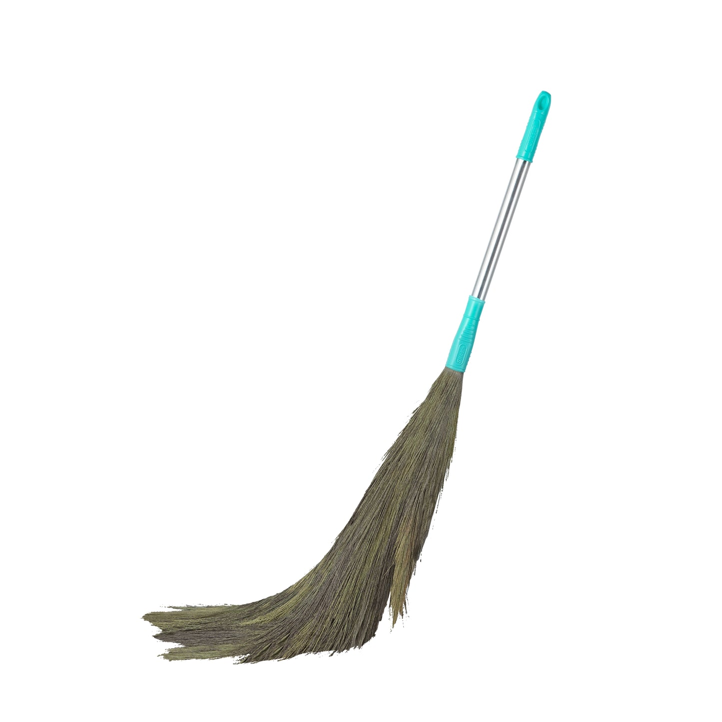 SHAGUN Extra-Long Grass Broom with Steel Handle – Durable Natural Bristles for Efficient Sweeping
