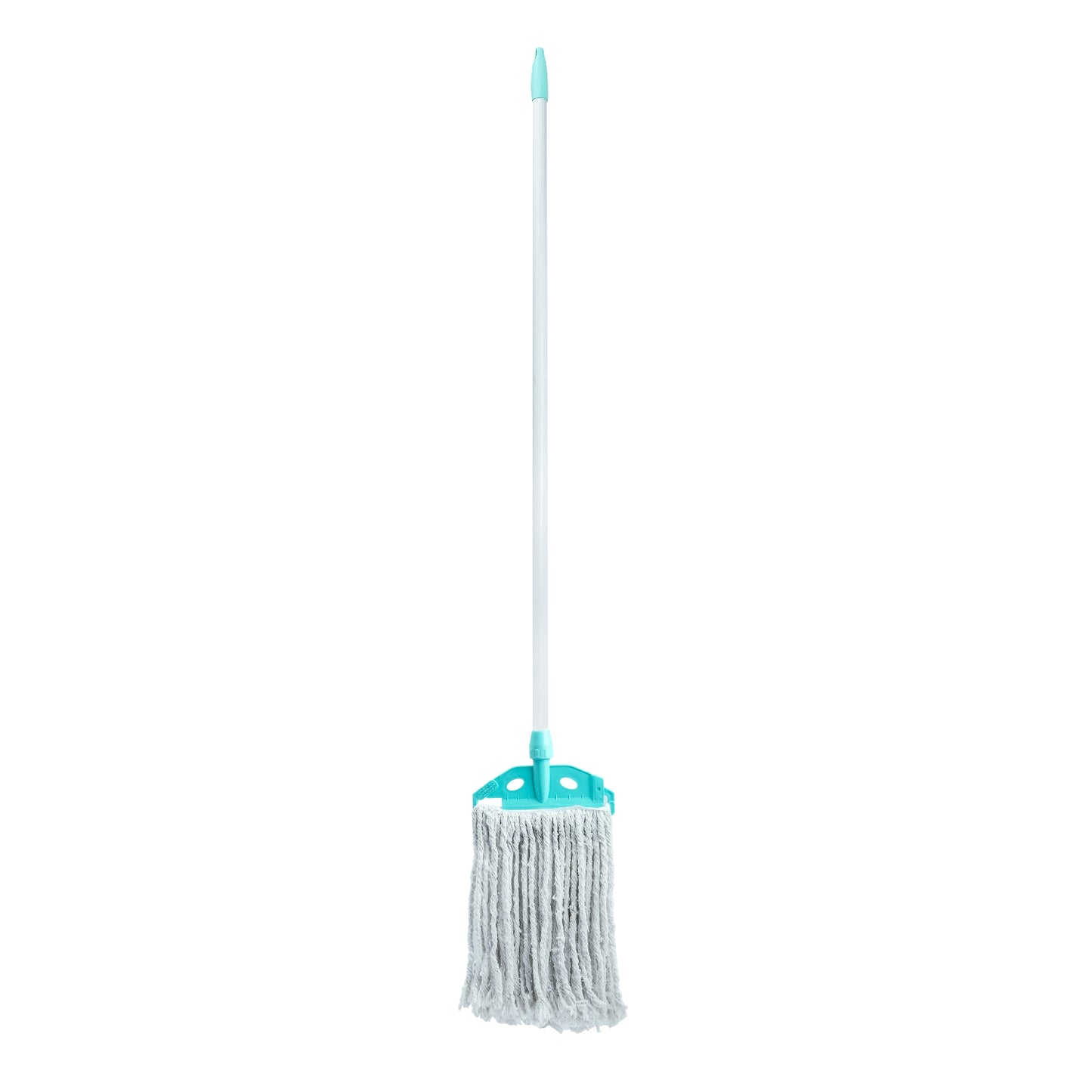 SHAGUN Cotton Wet Mop, Heavy-Duty Floor Cleaning Mop with Long Handle, Grey and Turquoise