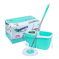 SHAGUN 360° Steel Mop with Basket Stainless Steel Handle Best for Home Cleaning (Blue)