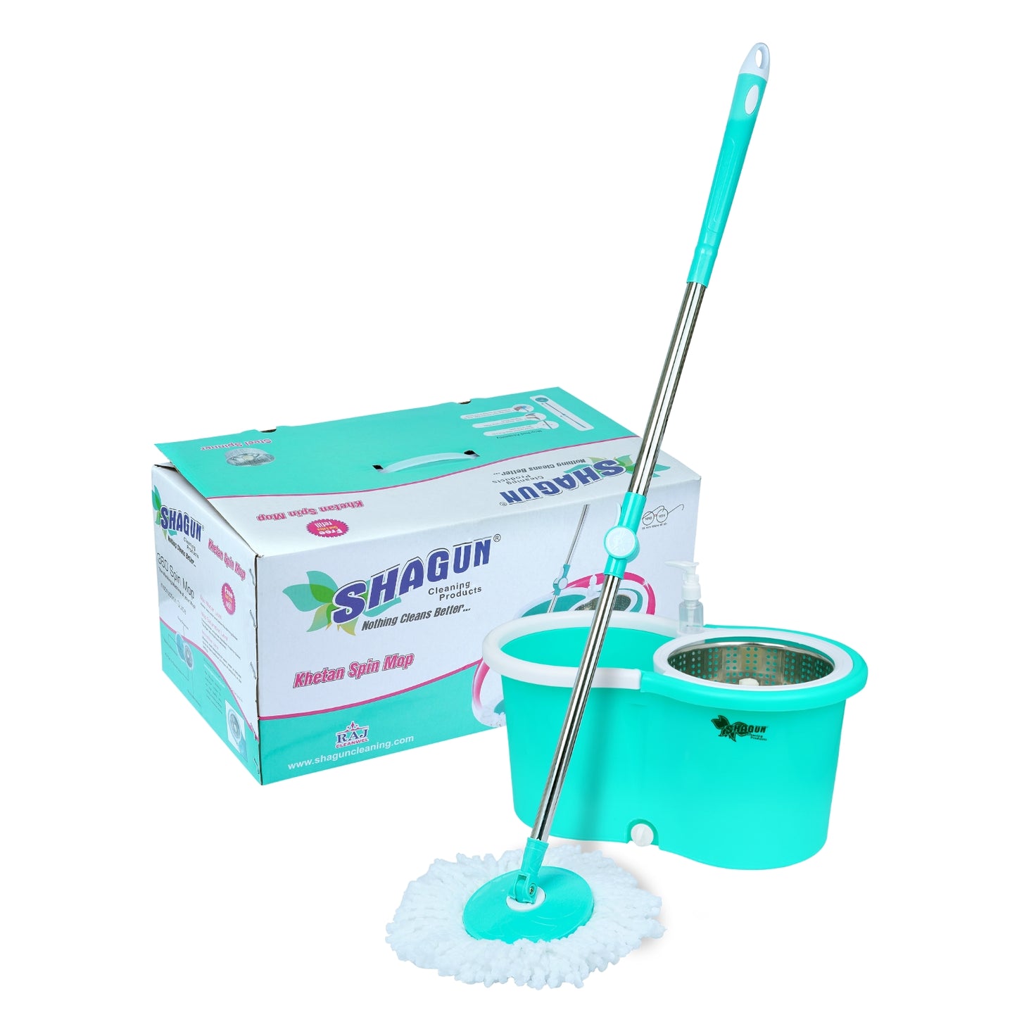 SHAGUN 360° Steel Spin Mop 7L Premium Plastic Mop Best Use for Home and Kitchen (Blue)
