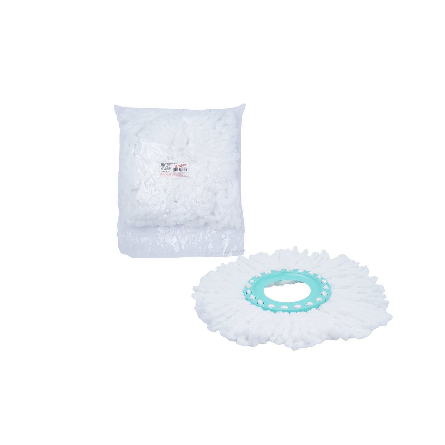SHAGUN 360° Spin Mop Refill – Super Absorbent Microfiber Head, Durable & Washable Cleaning Pad for Home, Office, Tile, Marble & Wooden Floors (White and Blue) (2)
